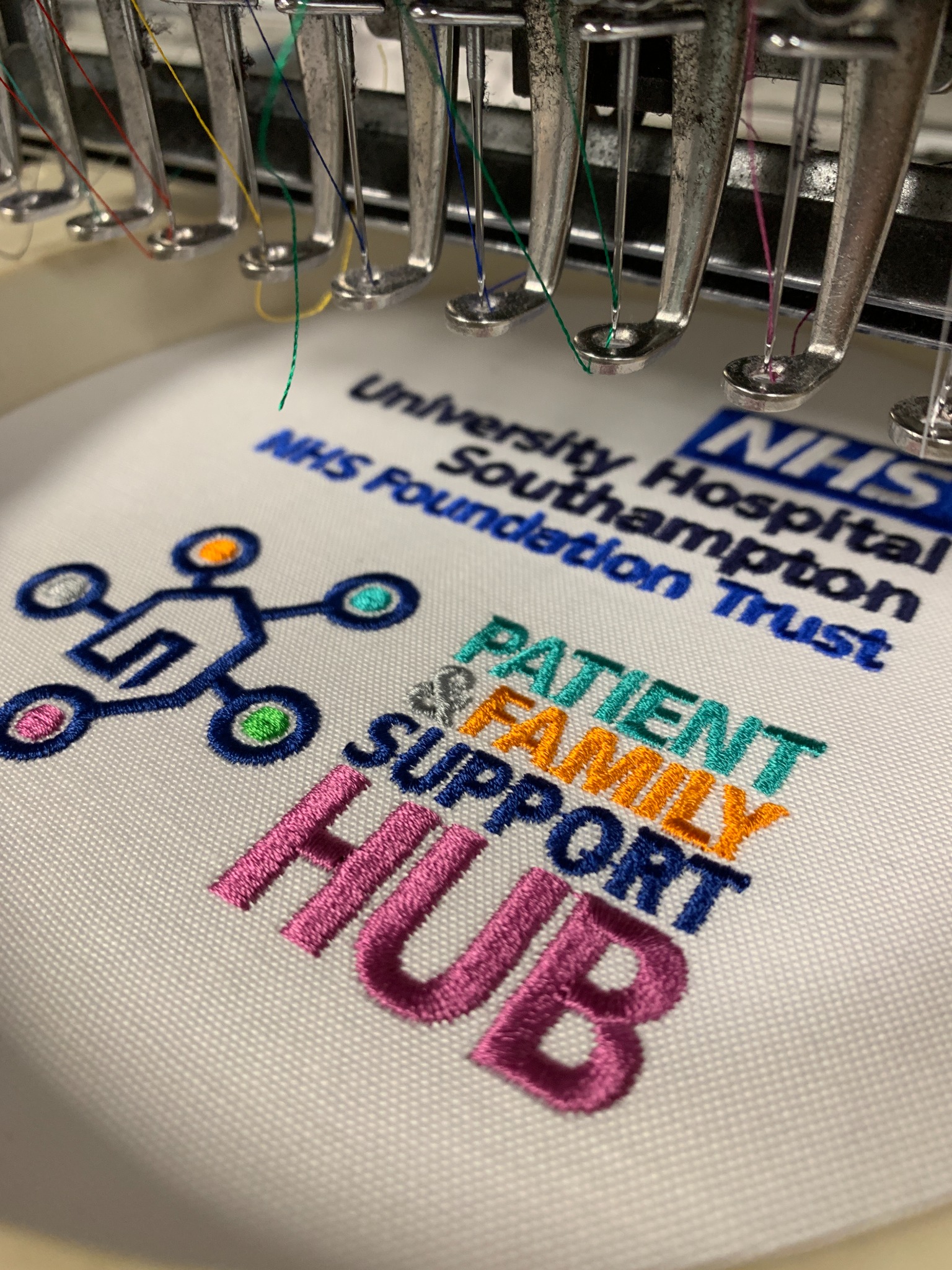 Patient and Family Support Hub logo Embroidery for University Hospital Southampton