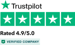 Trustpilot rated 4.9/5. Verified company
