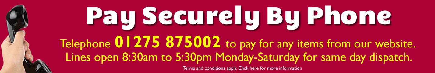 Pay securely by phone. Telephone 01275 875002