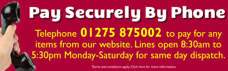 Pay securely by phone. Telephone 01275 875002