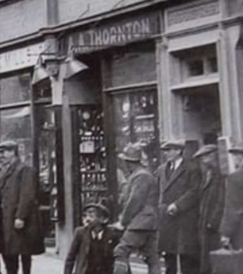 The original A A Thornton shopfront on Market Street, Kettering