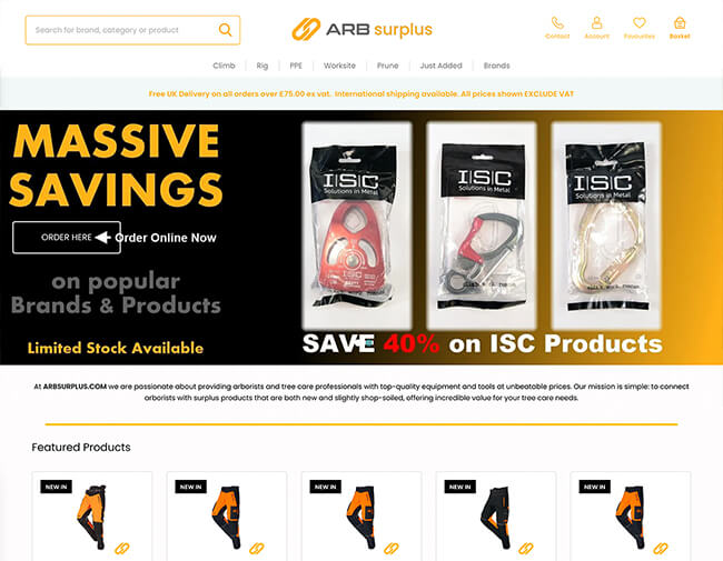 ARB Surplus website screenshot