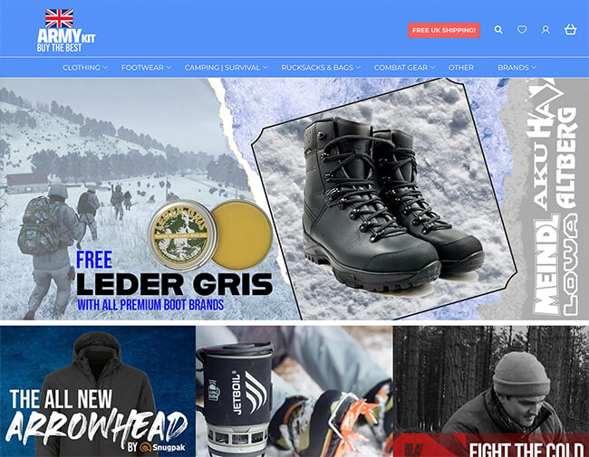 Army Kit website screenshot