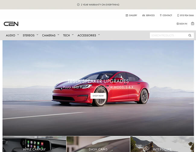 Car Electronics Nottingham website screenshot