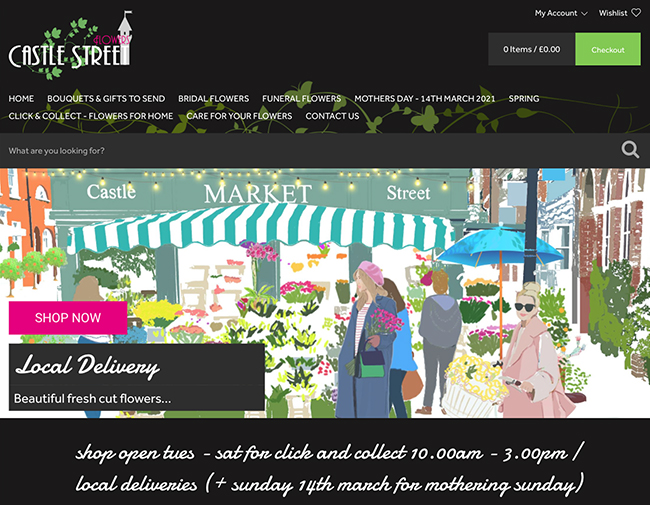 Castle Street Flowers website screenshot