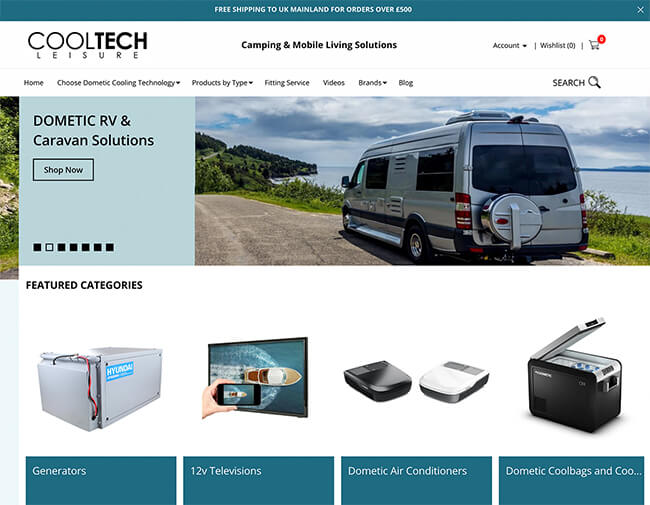 Cooltech Leisure website screenshot