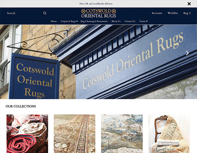 Cotswold Oriental Rugs website screenshot