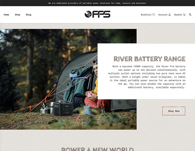 Portable Power Supply website screenshot