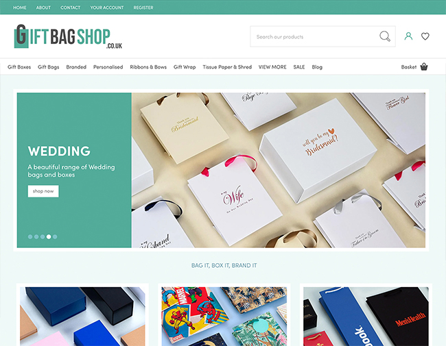 Gift Bag Shop website screenshot