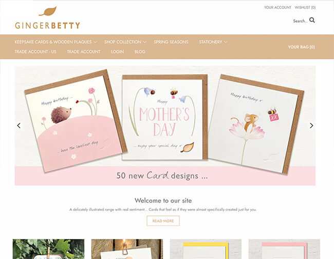 Ginger Betty website screenshot