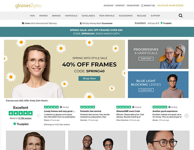 Glasses 2 You website screenshot