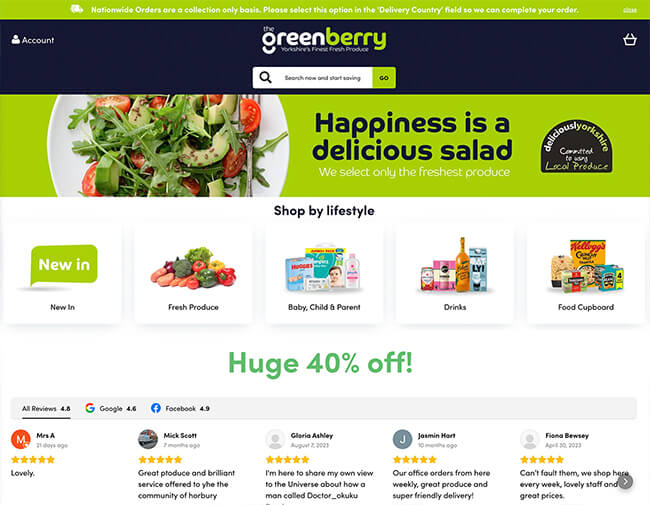 The Green Berry  website screenshot