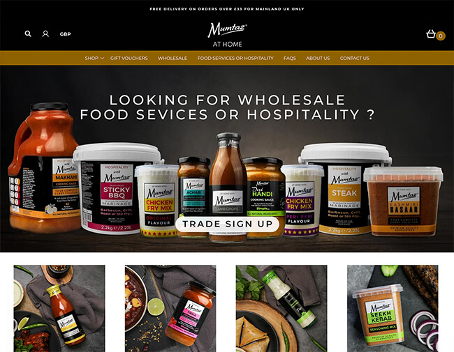 Mumtaz At Home website screenshot