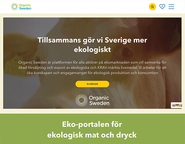 Organic Sweden website screenshot