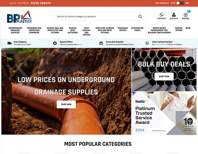 BP Plastics website screenshot