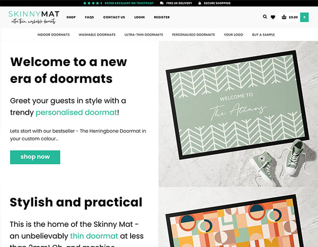 Skinny Mat website screenshot