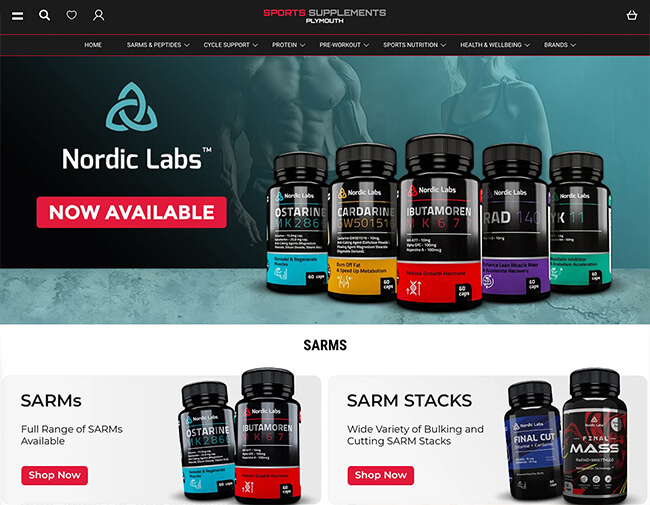 Sports Supplements Plymouth website screenshot