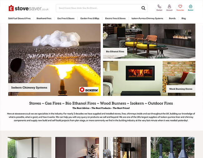 Stove Saver website screenshot
