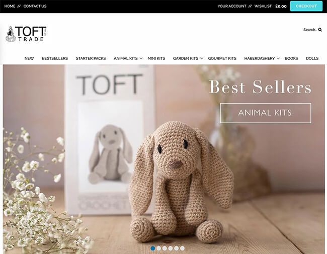 Toft Trade website screenshot