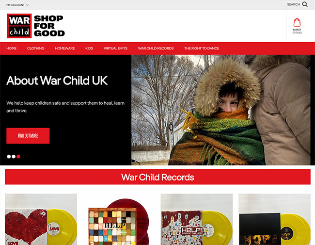 Warchild website screenshot