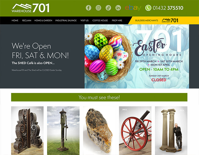 Warehouse 701 website screenshot