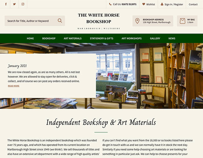 white horse book shop