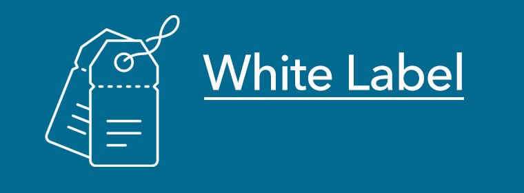 An illustration showing a product label with a title heading of white label
