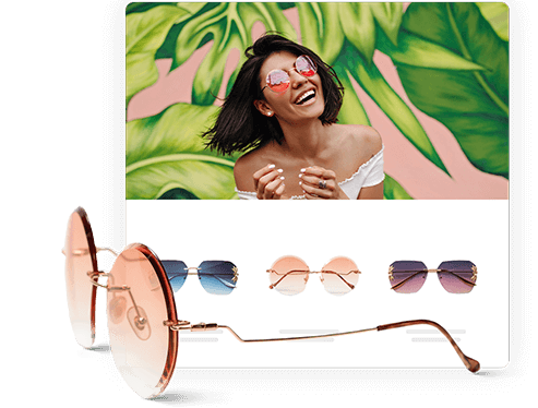 example ecommerce website with product overlay
