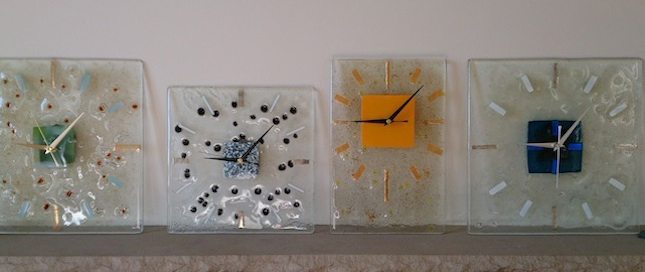 Fused Glass clocks by Claire lake using Eternal Tools, tools