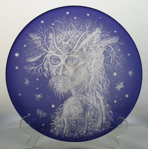 Oberon by Sue Burne, glass engraver.