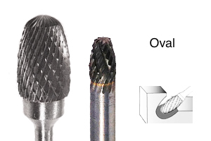 Carbide oval burrs