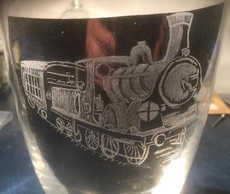 Glass engraving by Graham Smith using the Glass engraving kit