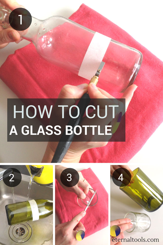 Cutting glass bottles on sale with angle grinder